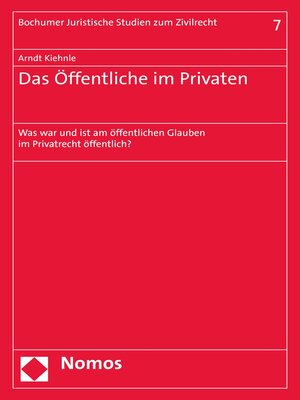 cover image of Das Öffentliche im Privaten